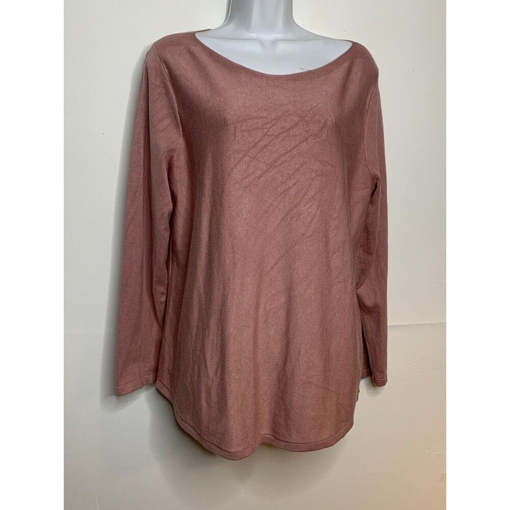 Chicos Sweater Womens 2 US L Rose Petal Mauve Pink Knit (09)